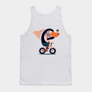 Big biker on a kids bike Tank Top